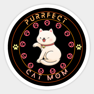 Purrfect Cat Mom Sticker